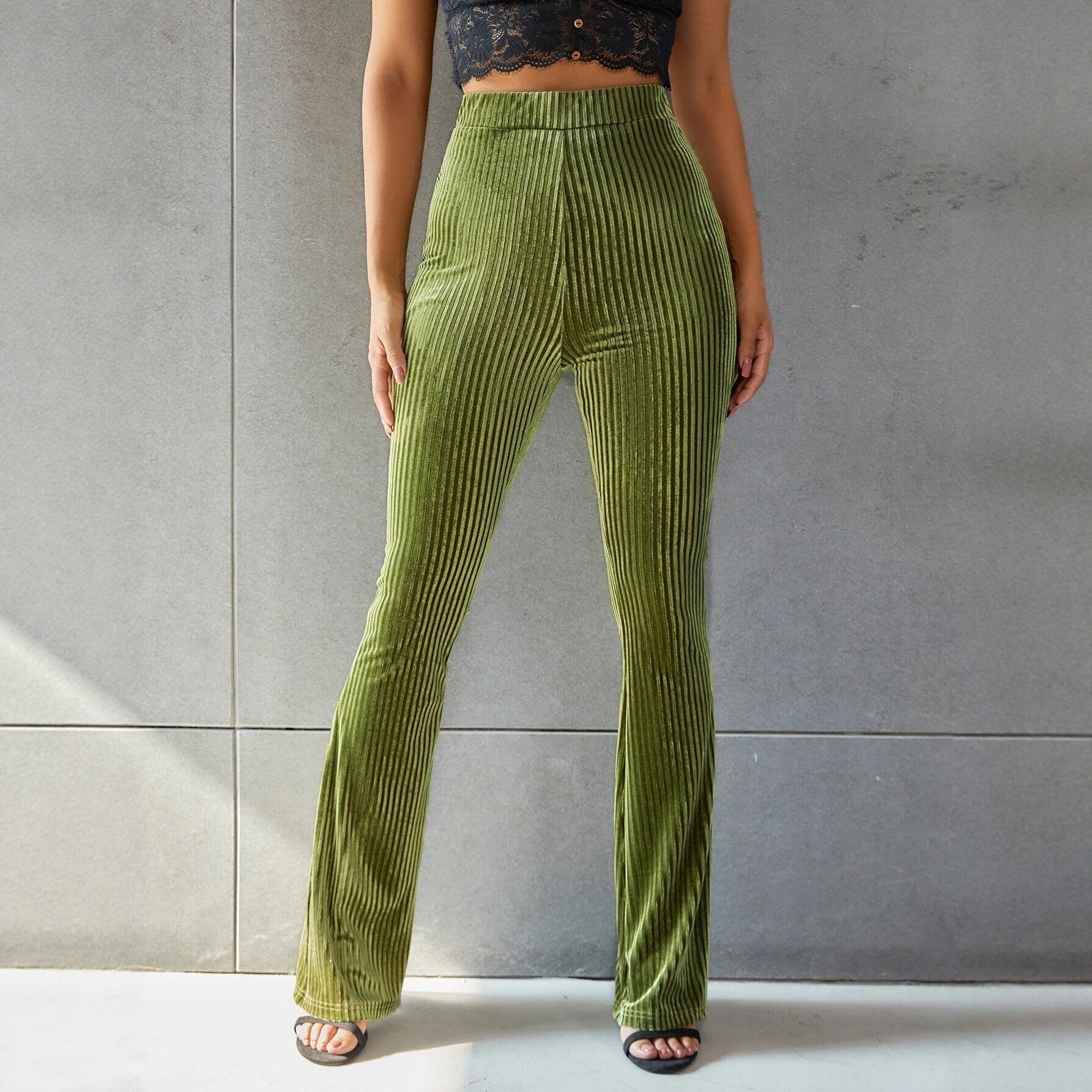 Women's Velvet Flared Pants