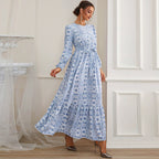 Women's Fall Women Clothing Tea Dress French Printed Dress