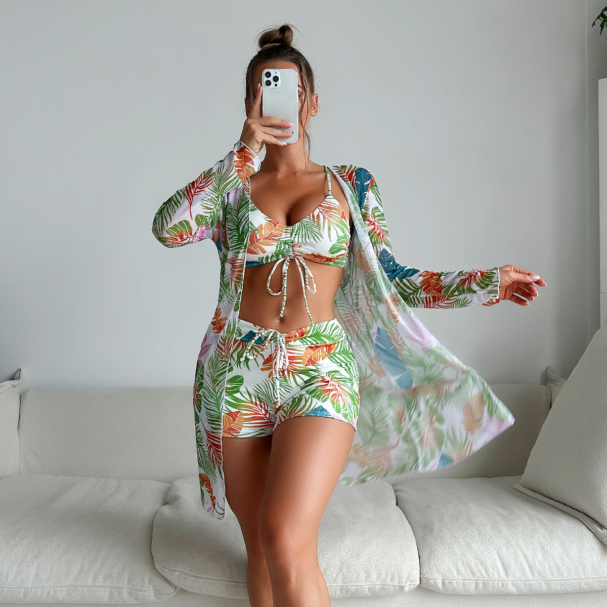 Split Three One-piece Swimwear