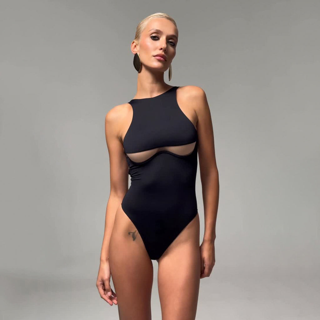 Steel Bracket One-piece Swimwear