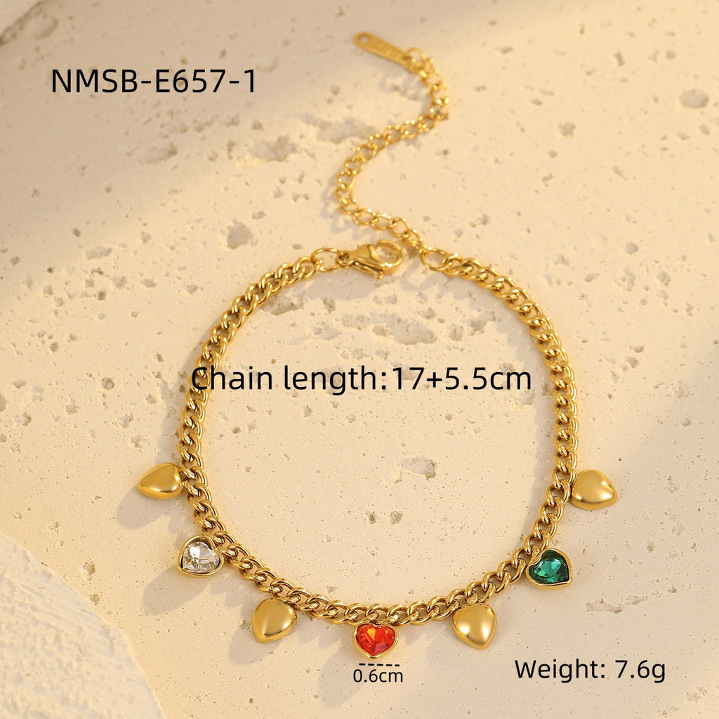 NMSB-E657-1 Love Heart Color Zircon