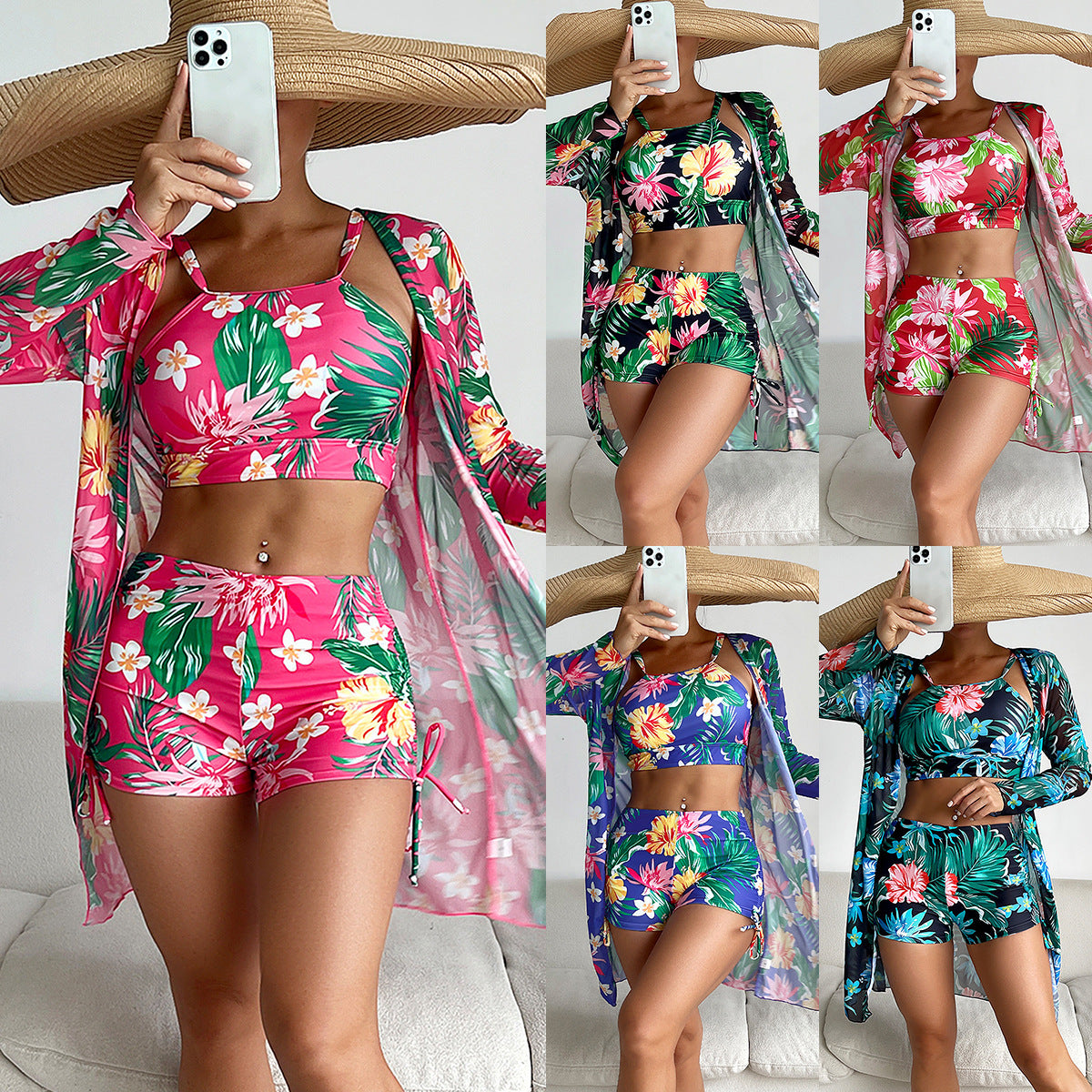 Split Three One-piece Swimwear