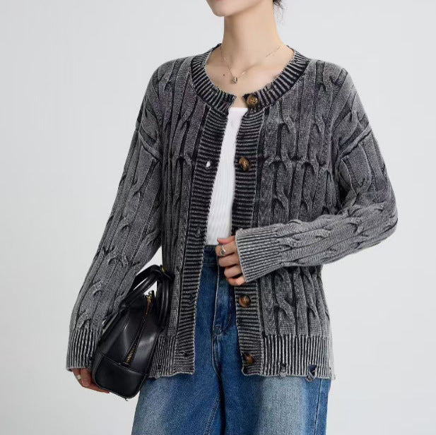 Twisted Button Knitted Cardigan