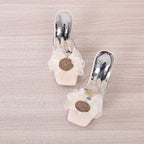 Women's Transparent Ankle Strap Open Toe Stiletto Heel