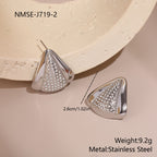 Steel Triangle Stud Earrings
