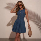Women's Sleeveless Denim Vest Dress