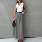 Collared Shirt & Wide-Leg Pants Set