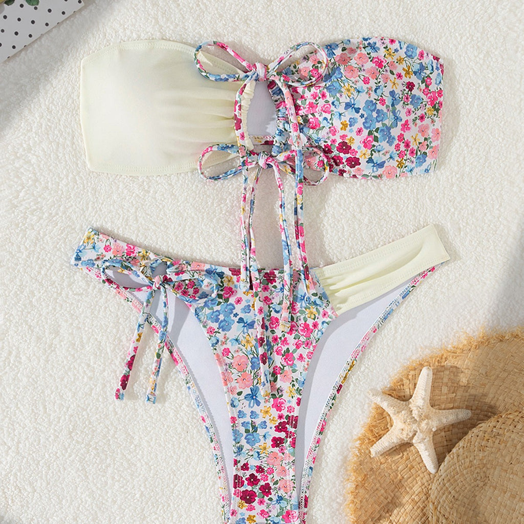 Lacing One-piece Swimwear