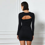 Women's French Elegant Dress High Waist A Line Slim Fit Slimming