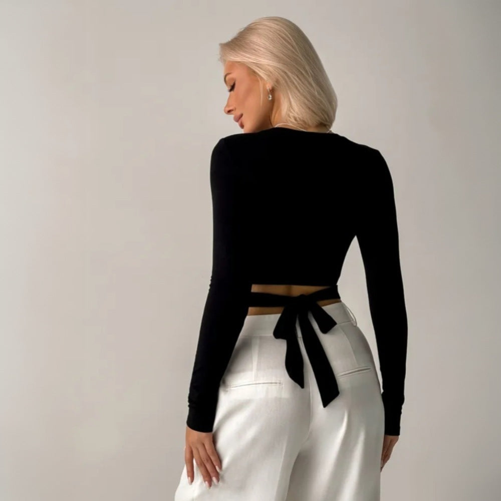 Women's Faux Two-Piece Cropped T-Shirt