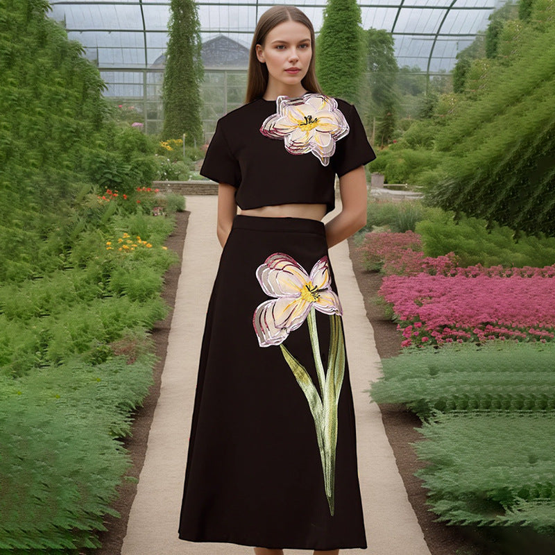 Women's Elegant Summer Retro Waist Coordinated Two-Piece Set