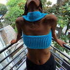 Vacation Halter Knit Tube Top