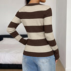 Autumn Winter Inner Wear Knitwear Slim Wave Pattern Long