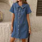 Women's Lace Denim Dress