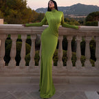 Women's Backless High-Neck Dress