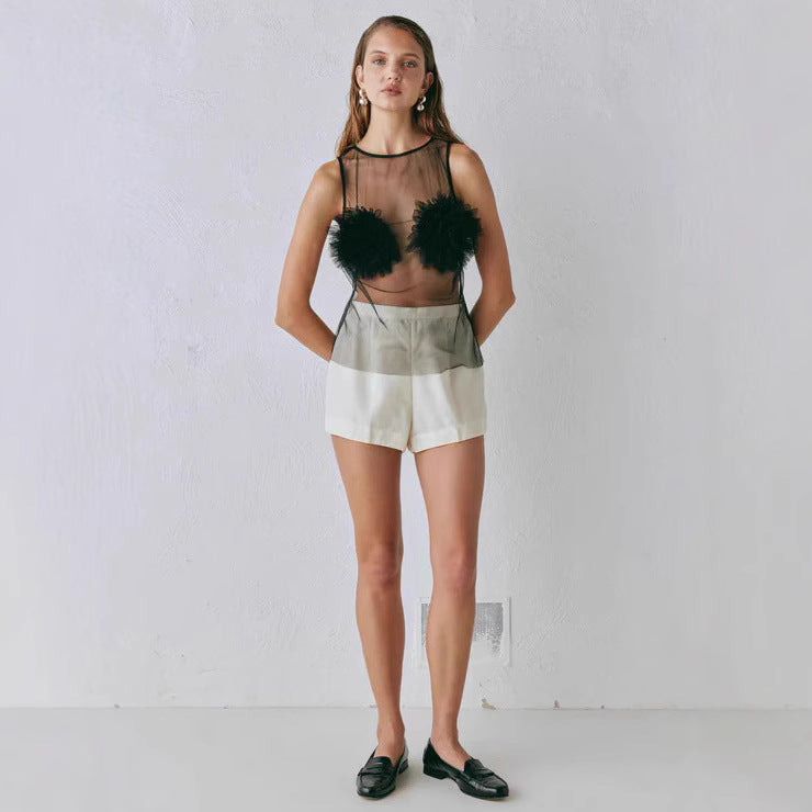 Women's Mesh Hollow Out Cutout Top