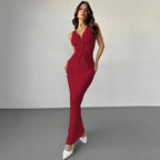Women's Deep-V Backless Evening Dress