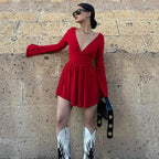 Women's V-Neck Mini Dress