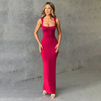 Square-Neck Sleeveless Bodycon Maxi Dress