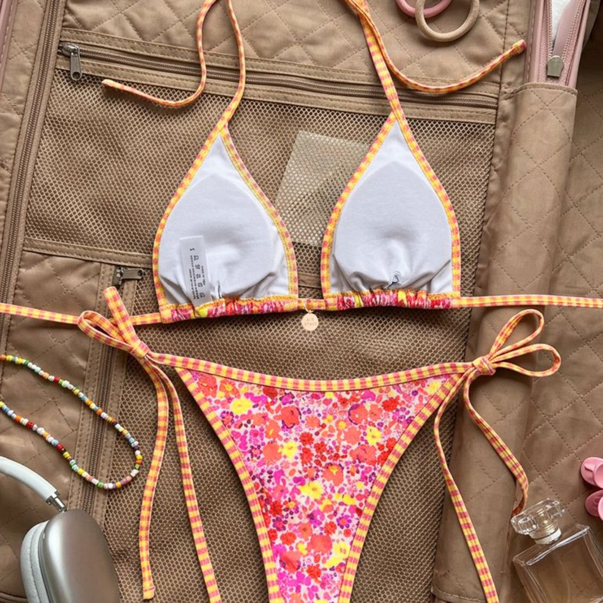 Printed Triangle One-piece Swimwear