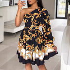 Bohemian Off-Shoulder Midi Dress