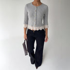 Women's Lace Patchwork Knit Top
