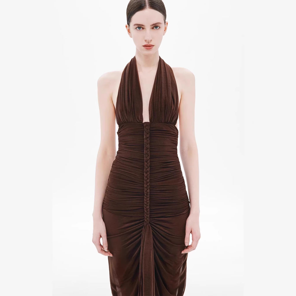 Women's Backless Halter Dress