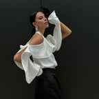 Halter Top Ruffled round Neck off the