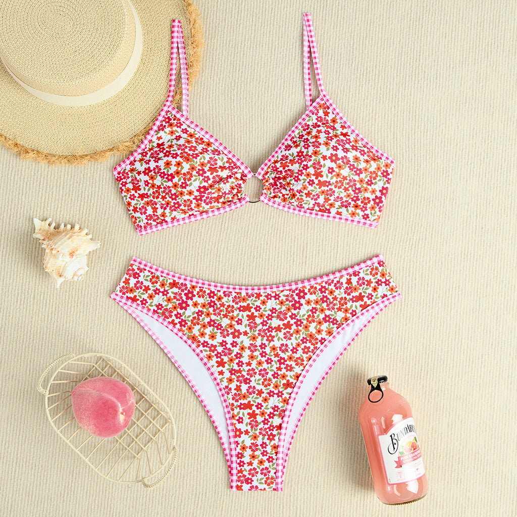 Women's Floral Triangle Bikini Set