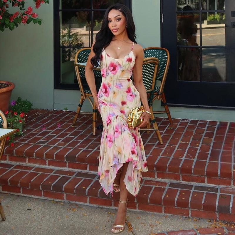 Women's Printed Spaghetti-Strap Maxi Dress
