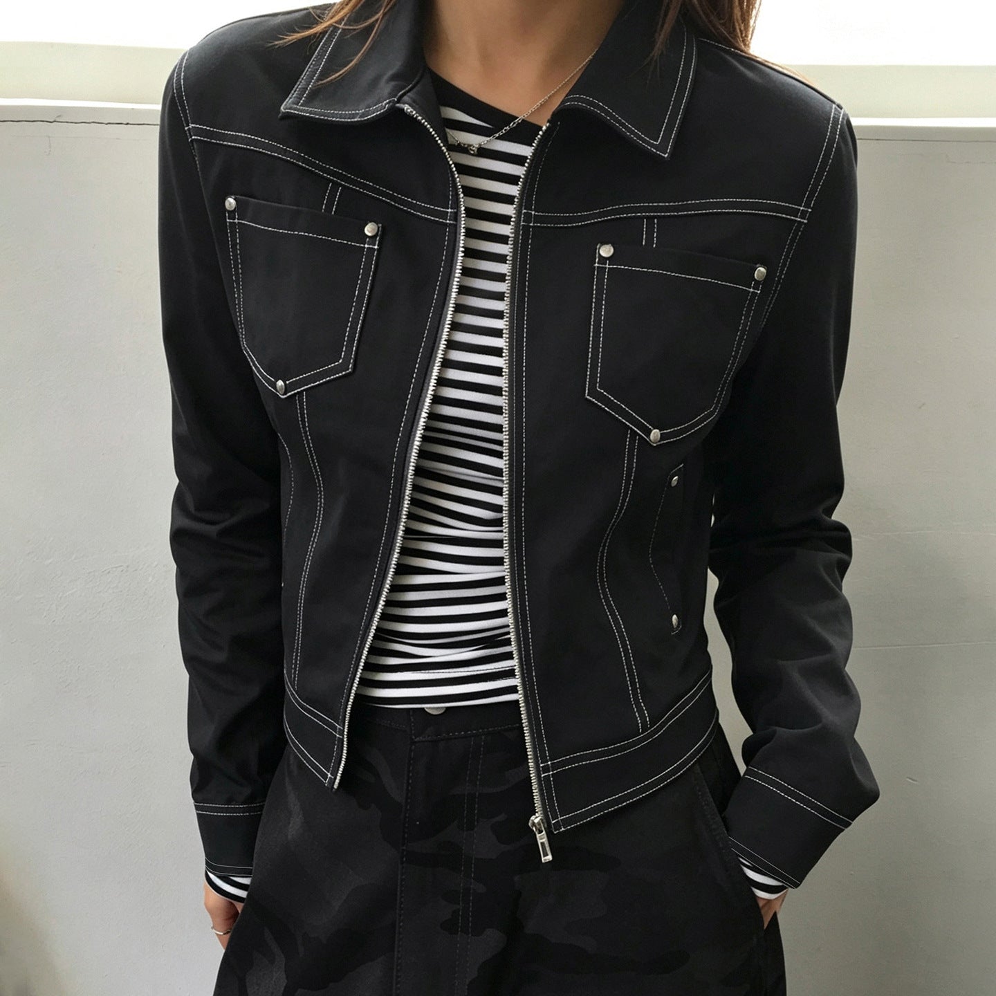 Women's Rivet-Detail Denim Jacket