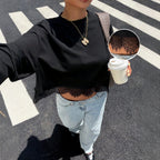 Women's Lace-Trim Long-Sleeve T-Shirt