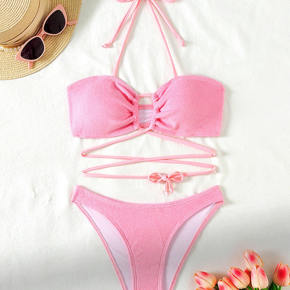 Split Hollow Bikini Swimwear