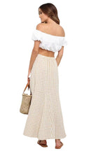 Spring Summer Office Stitching Clinch Mid Waist Skirt