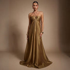 Women's Halter Backless A-Line Maxi Dress