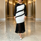 Women's Plus Size Striped Fishtail Dress