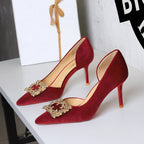 Women's Rhinestone Pointed-Toe Stiletto Pumps