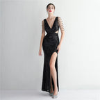 Women's Sequin Slim Fit Evening Party Dress Long Cocktail Slim Fit
