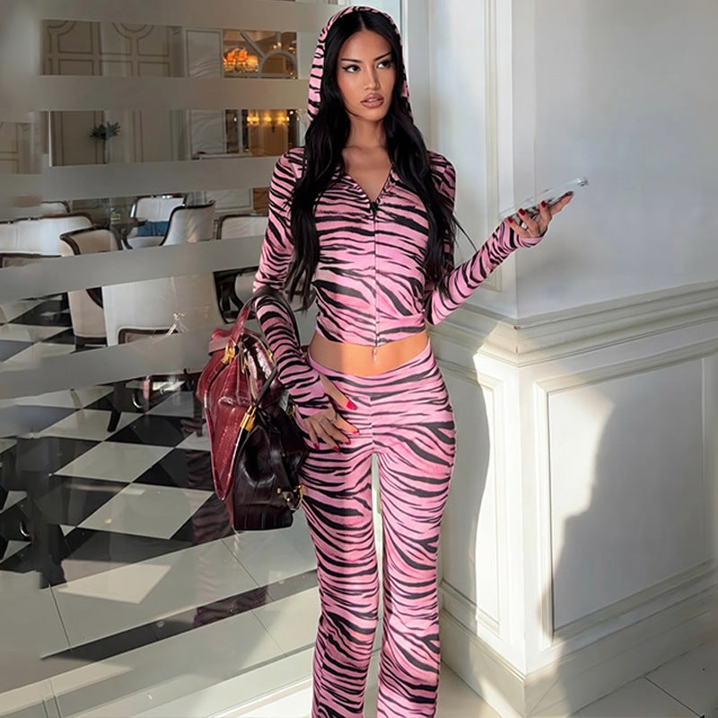 Women's Animal Print Jacket Set