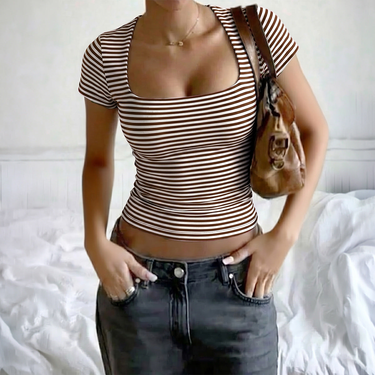 Brown and white stripes
