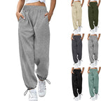Loose Sports Drawstring Wide Leg Ankle Banded Pants Women Plus Size