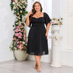 Women's Plus Size Off-Shoulder Multiple Wear Off-Shoulder Collar U Back Dress