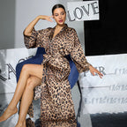 Women's Leopard Print Two-Piece Nightdress Set