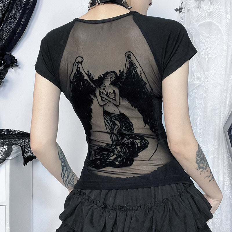 Women's Dark Street Graphic Mesh T-Shirt
