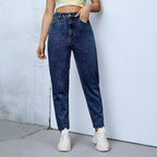 Casual High Waist All Matching Women Jeans Tapered Pants