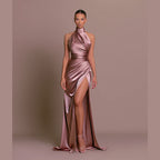 Halter Sleeveless Split Bottoming Dress Autumn Stand Collar