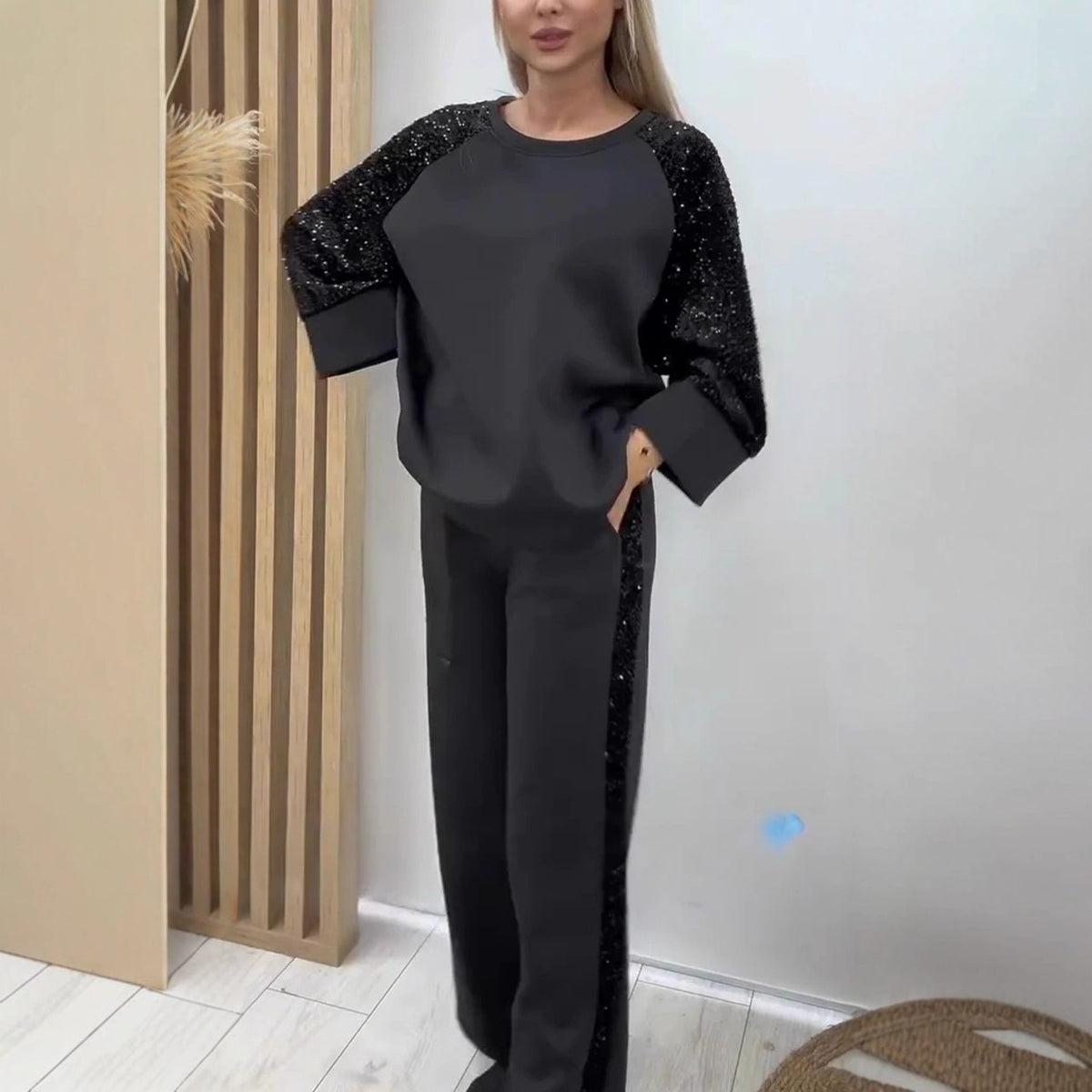 Women's Sequin Sweater & Sweatpants Set