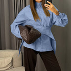 French Top Niche Design Detachable Collar Women Blouse Long