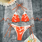 Printed Lace Bikini Swimwear