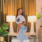 Star Embroidered Cropped T-Shirt